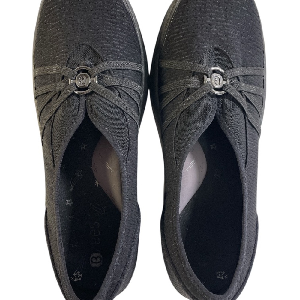 Bzees Black Flats with Gathered Detail